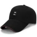 Berretto da baseball minimalista da uomo in cotone nero con toppa e bordo a contrasto - MADE cotton-black clip Coffee / Regolabile (Adatto per circonferenza testa 56-60cm)
