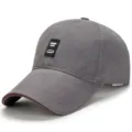 Berretto da baseball grigio in cotone da uomo con toppa Tutupai Luck e bordo marrone - MADE Standard Cotton-Grey / Regolabile (Adatto per circonferenza testa 56-60cm)