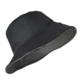 Reversible black and grey bucket hat for sun protection, fits large head sizes. - Black/Grey
