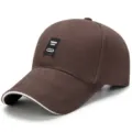 Cappellino da baseball classico in cotone marrone per uomo, cappello da sole da golf - MADE cotton-Brown / Regolabile (Adatto per circonferenza testa 56-60cm)