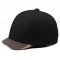 Casquette de baseball noire à bord court avec visière camouflage pour look hip-hop. - Full cloth-camouflage