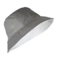 Minimalist reversible sun bucket hat in grey and white for outdoor casual fishing - Grey and White