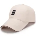 Berretto da baseball in cotone beige per uomo, comodo cappello da sole per esterno - MADE cotton-beige / Regolabile (Adatto per circonferenza testa 56-60cm)