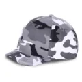 Berretto da baseball a tesa corta regolabile con motivo mimetico grigio e bianco - Taglia Unica (55-59cm) / Tessuto Completo / Mimetico Neve