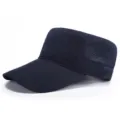 Dunkelblaue atmungsaktive Mesh-Kadettenmütze mit verlängertem Sonnenschutzvisier - Standardgröße (55-60cm) / Blau