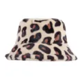 Chic leopard print faux fur bucket hat featuring a soft cream and brown animal pattern - Leopard Print Style 1 - Pale Yellow / One Size 56-58cm