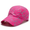 Lightweight pink sports baseball cap with stylish grey striped print for outdoor sun protection - One Size / Line Pattern (Type 4) / Rose Red