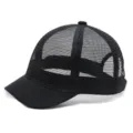 Berretto da baseball traspirante in rete nera con visiera corta per protezione solare - Taglia Unica (55-59cm) / Stile a Rete Completa / Nero