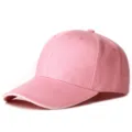 Gorra de béisbol clásica de algodón rosa con detalle de borde blanco, unisex ajustable - 6 Paneles Rosa Blanco Sándwich (Hebilla de Cobre)