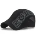 Berretto piatto nero in mesh traspirante con logo KAIRUI per protezione solare estiva - Taglia Adulto (55-59cm) / Modello 4 / Nero