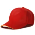 Gorra de béisbol roja con visera tipo sándwich amarilla, gorra de sol unisex ajustable - 6 Paneles Rojo Amarillo Sándwich (Hebilla de Cobre)