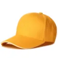 Gorra de béisbol amarilla clásica con ribete blanco en la visera para hombre y mujer - 6 Paneles Amarillo Blanco Sándwich (Hebilla de Cobre)