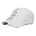 Berretto piatto bianco in mesh traspirante per uomo e donna, cappello parasole rapida asciugatura - Taglia Adulto (55-59cm) / modello 3 / Grigio chiaro