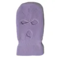 Passamontagna in maglia viola a 3 fori per calore invernale e ciclismo antivento - Taglia unica / Viola chiaro