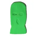 Passamontagna lavorato a maglia a 3 fori verde neon per calore invernale e protezione dal vento - Taglia unica / Verde fluorescente