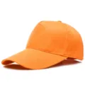 Gorra de béisbol naranja vibrante ajustable con diseño minimalista en blanco para hombres y mujeres - 5 Paneles Naranja (Hebilla de Plata)