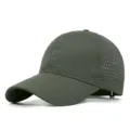 Armeegrüne schnelltrocknende Sport-Basecap mit atmungsaktiven Laser-Mesh-Löchern - Armeegrün