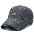 Berretto da baseball grigio con stampa a linee, cappello da sole traspirante sport - Taglia unica / Motivo a Linee (Tipo 3) / Grigio scuro