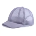 Cappello da baseball in rete grigia traspirante con visiera corta alla moda per l'estate - Taglia Unica (55-59cm) / Stile a Rete Completa / Grigio