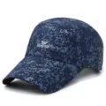 Berretto da baseball traspirante blu navy leggero con stampa pixel digitale per sport estivi - Taglia unica / Motivo a Linee (Tipo 5) / Blu Notte