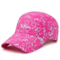 Berretto da baseball rosa traspirante con stampa astratta grigia, ideale per il sole - Taglia unica / Motivo a Linee (Tipo 5) / Rosso rosa