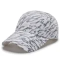 Cappellino da baseball estivo traspirante con stampa tigre grigia su sfondo bianco - Regolabile (56-60cm) / Motivo a Linee (Tipo 4) / Bianco