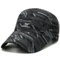 Berretto da baseball nero leggero e traspirante con stampa di linee grigie - Regolabile (56-60cm) / Motivo a Linee (Tipo 3) / Nero