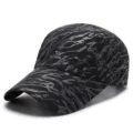 Berretto da baseball traspirante con motivo a strisce tigrate grigie per sport e ciclismo - Taglia Unica (56-60cm) / Modello 4 / Nero
