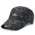 Berretto da baseball sportivo traspirante con stampa camo pixel grigia e logo SDSRUI - Taglia Unica (56-60cm) / Modello 5 / Nero