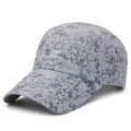 Berretto da baseball grigio traspirante con stampa pixel blu per protezione solare sportiva - Taglia Unica (56-60cm) / Modello 5 / Grigio chiaro