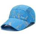 Cappellino da baseball blu leggero e traspirante con motivo a linee geometriche - 56-60cm Circonferenza / Motivo Geometrico (Stile 1) / Celeste