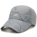Berretto da baseball leggero e traspirante con stampa a linee geometriche grigie - 56-60cm Circonferenza / Motivo Geometrico (Stile 3) / Grigio chiaro
