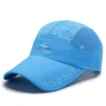 Cappellino da baseball leggero in rete blu con stampa a linee geometriche per lo sport - 56-60cm Circonferenza / Motivo Geometrico (Stile 6) / Celeste