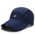 Cappellino da baseball sportivo blu scuro traspirante con motivi geometrici e mesh - 56-60cm Circonferenza / Motivo Geometrico (Stile 6) / Blu navy