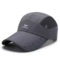 Berretto da baseball grigio scuro traspirante con pannelli in rete e motivi a linee - Per 56-60cm / Motivo a Linee Geometriche (Stile 6) / Grigio scuro