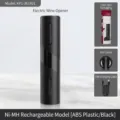 Oplaadbare elektrische wijnopener set met foliesnijder en USB-kabel, zwart - Ni-MH Oplaadbare Openerset (KP1-361901) / Met Cijfersnijder En Kleurendoos / Zwart