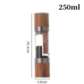 Handmatige kruidenmolen met 250ml inhoud en duidelijke productafmetingen op wit - Dubbele Kop Model (250ml)