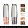 Macinapepe elettrico automatico con corpo in acciaio inox e anima in ceramica - Kit Doppio Acciaio Classico (KDL-546A) / Confezione Doppia a Batteria