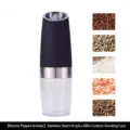 Macinapepe elettrico con corpo in acciaio inox e anima in ceramica per varie spezie - Nero Classico (KDL-546) / Tipo a Batteria