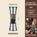 304 stainless steel manual pepper grinder with dual chambers and adjustable coarseness - Slanted Double-Head Grinder (SC-STYMQ3)