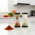 Zandloper kruidenstrooiers met zwarte deksels voor gebruik in de keuken en opslag - Zandloper Dubbel Compartiment Stijl / WS-002 Enkele Eenheid