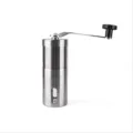 Portable stainless steel manual pill grinder with observation window for medication. - Steel Color