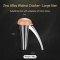 Heavy-duty zinc alloy nutcracker for 15-35mm nuts, 388g weight, professional kitchen tool. - Weighted Large Nut Cracker (With Lid)