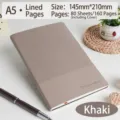 Cuaderno A5 de cuero minimalista con portada texturizada en un elegante color kaki - Patrón Geométrico (Caqui) / A5 / 80 Hojas Por Paquete