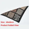 Quadratisches Tuch mit Leoparden- und Zebramuster, 68x68 cm, zur Ansicht gefaltet - Stil A-Neuner Gitter / 68x68cm