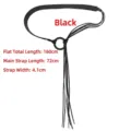 Women's black tassel belt with round buckle, 160cm total length, versatile waist accessory. - Round Buckle / Black