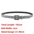 Elegant grey woolen thin belt for women's coats and sweaters, 2cm width - Thin Style (S960) / 103cm x 2cm / Gray