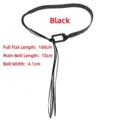 Women's black tassel fashion belt featuring rectangular buckle and 160cm total length - Rectangular Buckle / Black