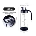 450ml automatische Glas-Ölspenderflasche mit präziser Messskala für die Küche - 450ml