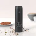 Matte black electric pepper and salt grinder with automatic ceramic core - Single Piece